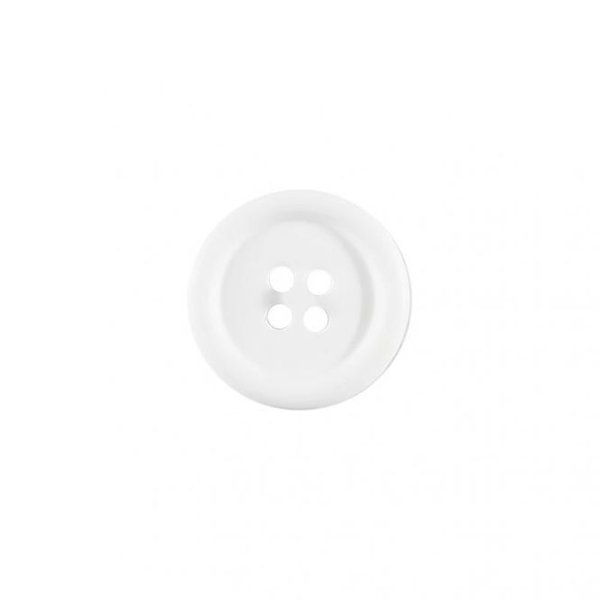 Knopf mit hochgezogener Kante - 22 mm Durchmesser - wei&szlig; (009)