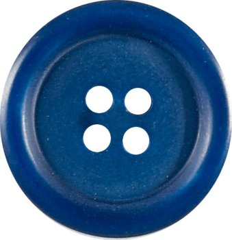 Knopf mit hochgezogener Kante - 22 mm Durchmesser - k&ouml;nigsblau (223)