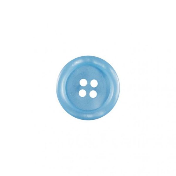 Knopf mit hochgezogener Kante - 22 mm Durchmesser - hellblau (259)