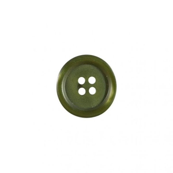 Knopf mit hochgezogener Kante - 22 mm Durchmesser - olive (522)