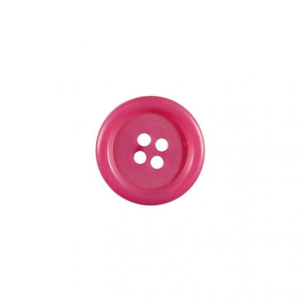 Knopf mit hochgezogener Kante - 22 mm Durchmesser - Pink (786)