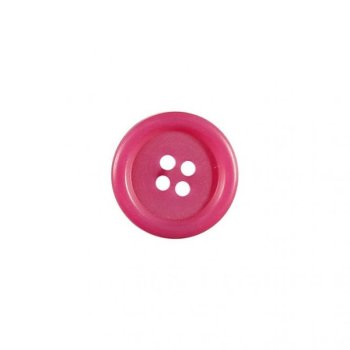 Knopf mit hochgezogener Kante - 22 mm Durchmesser - Pink...