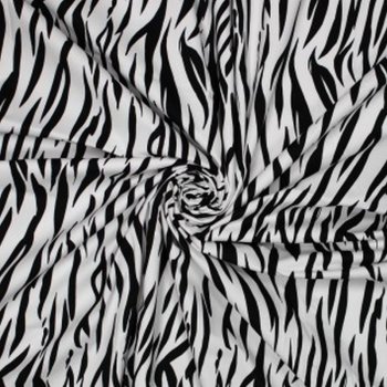 Baumwoll-Elasthan - Zebra - schwarz/weiß