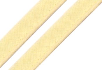 Baumwoll-Paspelband - 10 mm breit - zitronengelb
