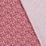 Baumwoll-Webware - Streublumen - gelborange/rosa auf weinrot