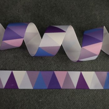 Webband 25 mm Breite - Zackenmuster violett