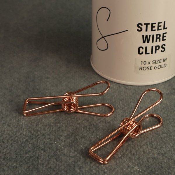 Sewply Steel Wire Clips / Metall-N&auml;hclips - Gr. M  (55 mm) - Rose Gold (1 Dose = 10 St&uuml;ck)