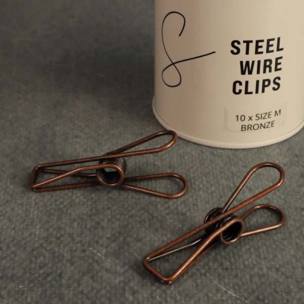 Sewply Steel Wire Clips / Metall-N&auml;hclips - Gr. M (55 mm) - Bronze (1 Dose = 10 St&uuml;ck)