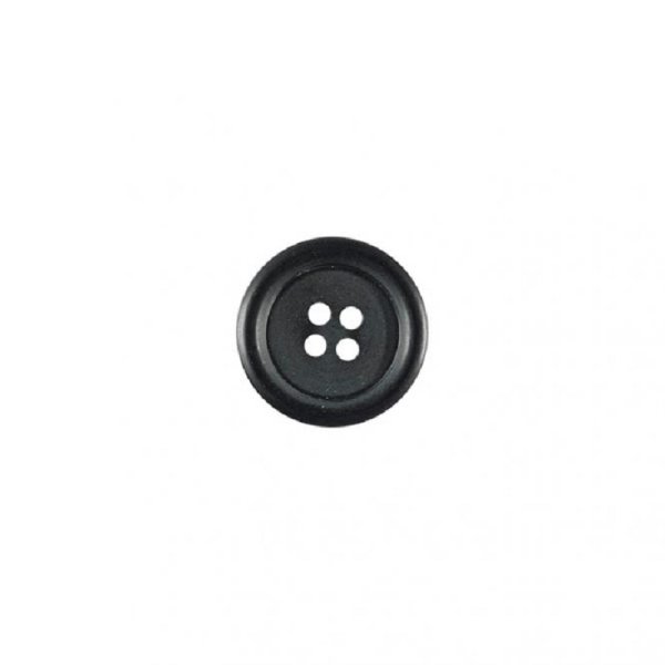Knopf mit hochgezogener Kante - 18 mm Durchmesser - schwarz (000)
