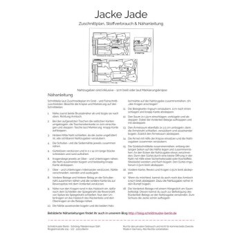 Papierschnittmuster Schnittmuster Berlin - Jacke Jade