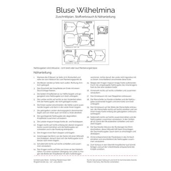 Papierschnittmuster Schnittmuster Berlin - Bluse Wilhelmina