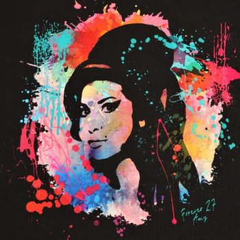 Baumwolljersey- Panel - Forever 27 - Amy Winehouse ( 1 Panel = ca. 100cm )