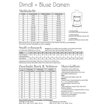 Papierschnittmuster Fadenk&auml;fer - Dirndl Damen - Gr. 32 - 58