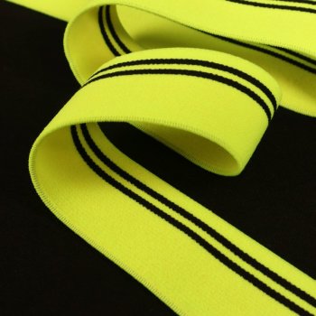 Gummiband -30 mm breit - Streifen - Neon Gelb