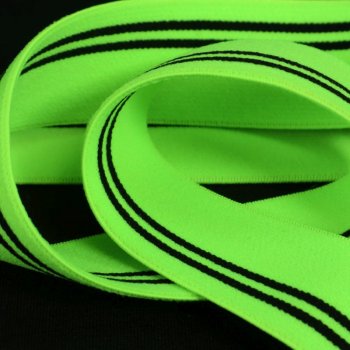 Gummiband -30 mm breit - Streifen - Neon Grün