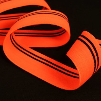 Gummiband -30 mm breit - Streifen - Neon Orange