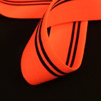 Gummiband -30 mm breit - Streifen - Neon Orange