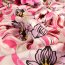 Viskose-Satin - Blumen Ornamente - Rosa/Flieder/Pink auf Wei&szlig; ( 1 St&uuml;ck = 3 Meter )