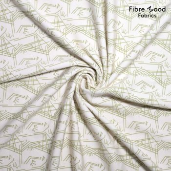 Fibre Mood - Romanit-Jersey mit Modal - Face and Line - Green on Off-White