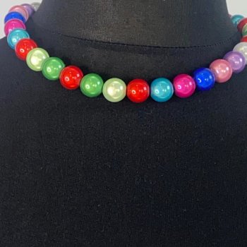Halskette - Shiney-Rainbow Perlen "Rainwood"...