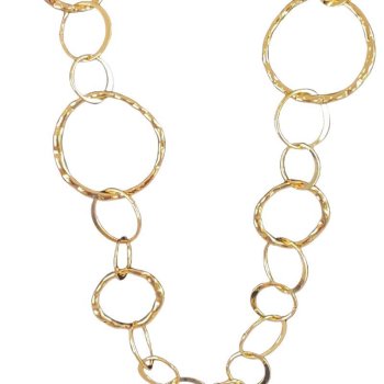 lange Halskette - Kreise - Farbe: gold