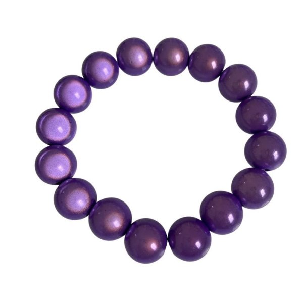 Armband - Shiney-Rainbow Perlen &quot;flieder&quot; (Perlendurchmesser 12 mm)