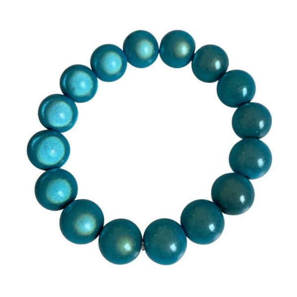 Armband - Shiney-Rainbow Perlen &quot;Aqua&quot; (Perlendurchmesser 12 mm)