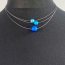 Halskette - Dreiteiliger Edelstahlreif mit Perlen aus eloxiertem Aluminium - Royalblau/Aqua/Hellblau