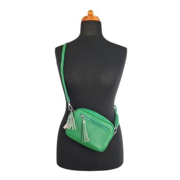 Echt-Leder Handtasche - Kleinformat - Grün