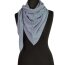 Gestricktes Dreieckstuch - Lochmuster - Jeansblau-Melange