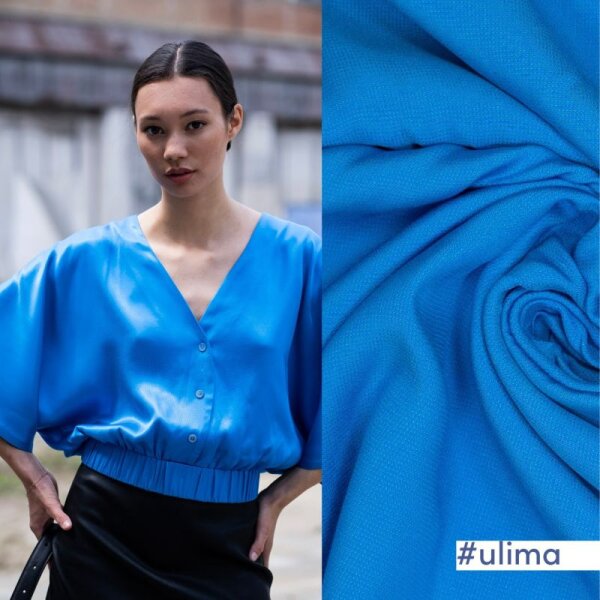 Fibre Mood - Shiny Jacquard Dobby - French Blue