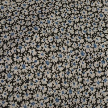 Viskose-Chiffon - Streublumen - blau/weiß/schwarz...
