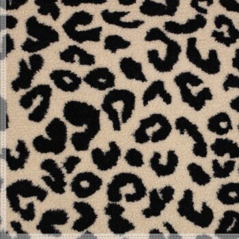 Mantel-Teddypl&uuml;sch - Leopard - Beige/Schwarz