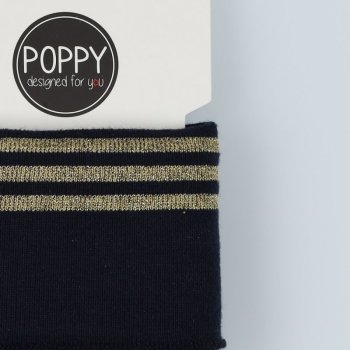 Cuffs Poppy - mit Lurex Streifen - navy / gold