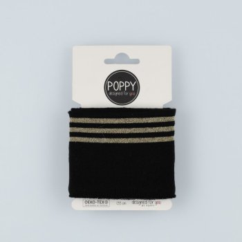 Cuffs Poppy - mit Lurex Streifen - schwarz / gold
