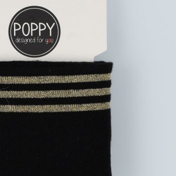 Cuffs Poppy - mit Lurex Streifen - schwarz / gold
