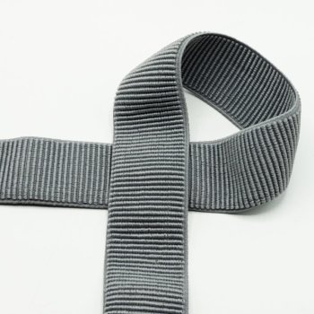 Geripptes Gürtel Gummiband - 50 mm breit - grey
