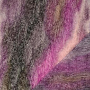 Plissee-Jersey - Batik - lila/rosa/schwarz
