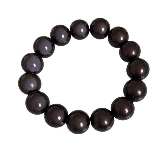 Armband - Shiney-Rainbow Perlen &quot;Anthrazit&quot; (Perlendurchmesser 12 mm)