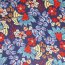 Viskose-Twill - Flowers - rot/hellgelb/apricot/dunkelblau (1 St&uuml;ck = 3 Meter)
