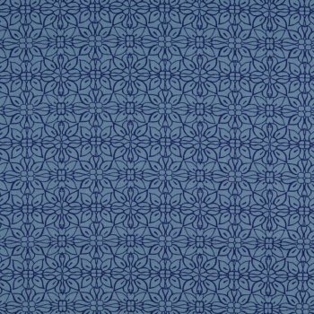 Baumwoll-Webware - Digital Blumendruck - blau auf dunkles...