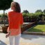 N&auml;h-Paket Shirt &quot;Lina&quot; - Printet Batik  orange/braun + braun (Gr. 34-50)