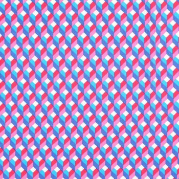 Viskose Webware - Grafikmuster - rosa/pink/blau/weiß