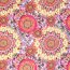 Viskose Webware - Mandala Flowers - gelb/rosa/pink