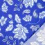 Viskose Leinen Druck - Flowers Paisley - wei&szlig;/ royalblau
