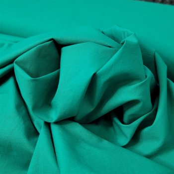 Baumwoll-Popeline Stretch -  washed uni - smaragdgrün