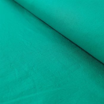Baumwoll-Popeline Stretch -  washed uni - smaragdgrün