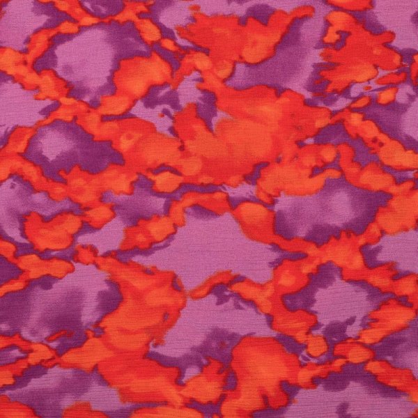 Viskose-Crepe - Aquarell - violett/orange
