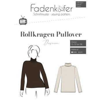 Papierschnittmuster Fadenk&auml;fer -  Rollkragen-Pullover Damen - Gr. 32 - 58