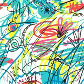 Baumwoll-Voile - Sketching - Multicolor auf Wei&szlig;